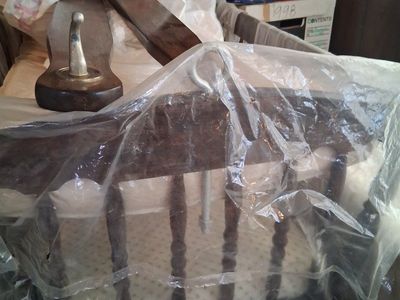 Dark Wood Baby Crib with Mattress