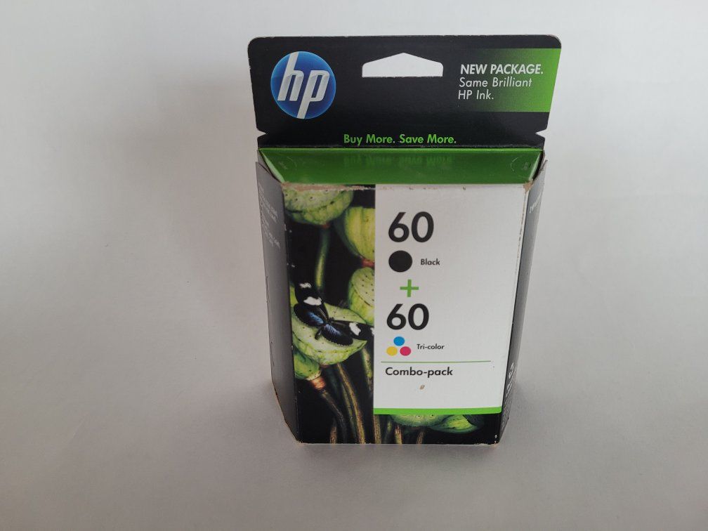 HP 60 Black + Tri-Color Ink Cartridge Combo-Pack (New Package)