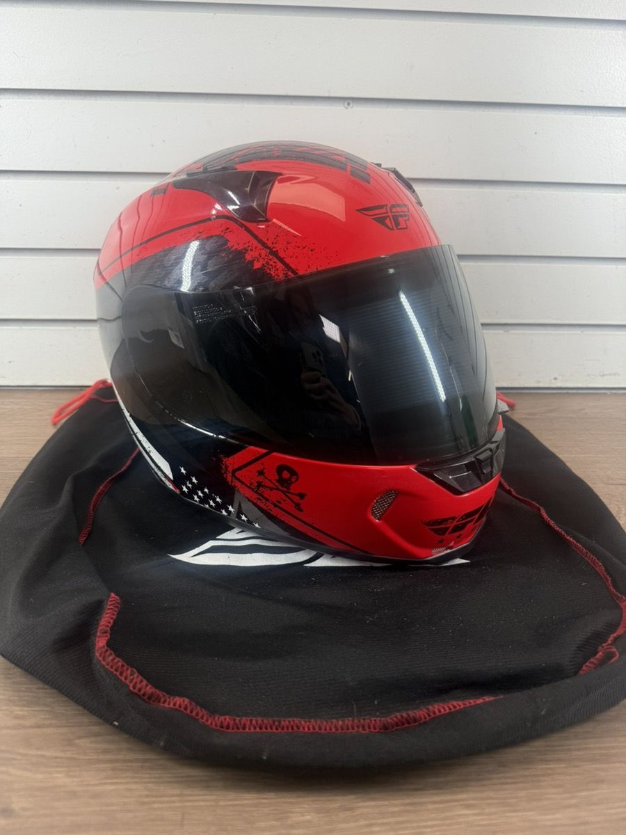 FLY RACING REVOLT-FS MOTORCYCLE HELMET WITH FLY COVER CLOTH, #WCP038152