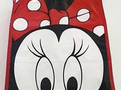 NWTDisney Parks Minnie Mouse Reusable Tote Bag with Fabric Handle.