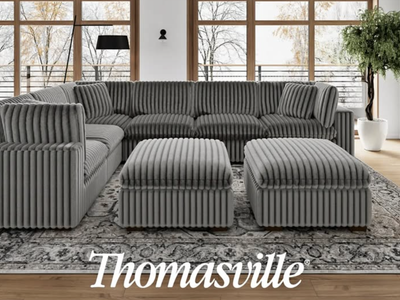 Thomasville Lowell Corduroy 8-piece Modular Sectional