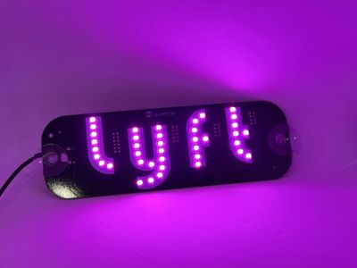 Pink/Purple LED Rideshare Windshield Sign - Lyft