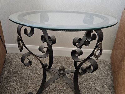 Side End TABLE Glass Top