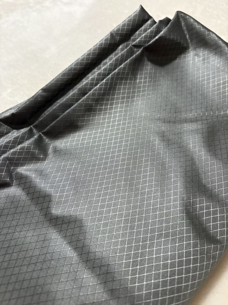 Gray satin soft fabric with diamond design, NEW, med wt, 60” x 8 yd