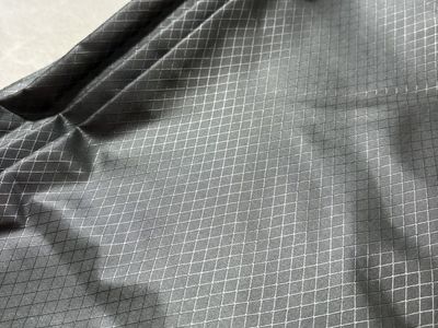 Gray satin soft fabric with diamond design, NEW, med wt, 60” x 8 yd