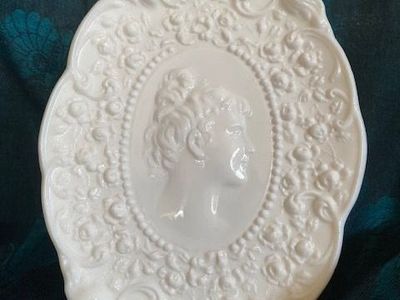 Collectible Vintage Fostoria Milk Glass Jenny Lind Dresser Tray