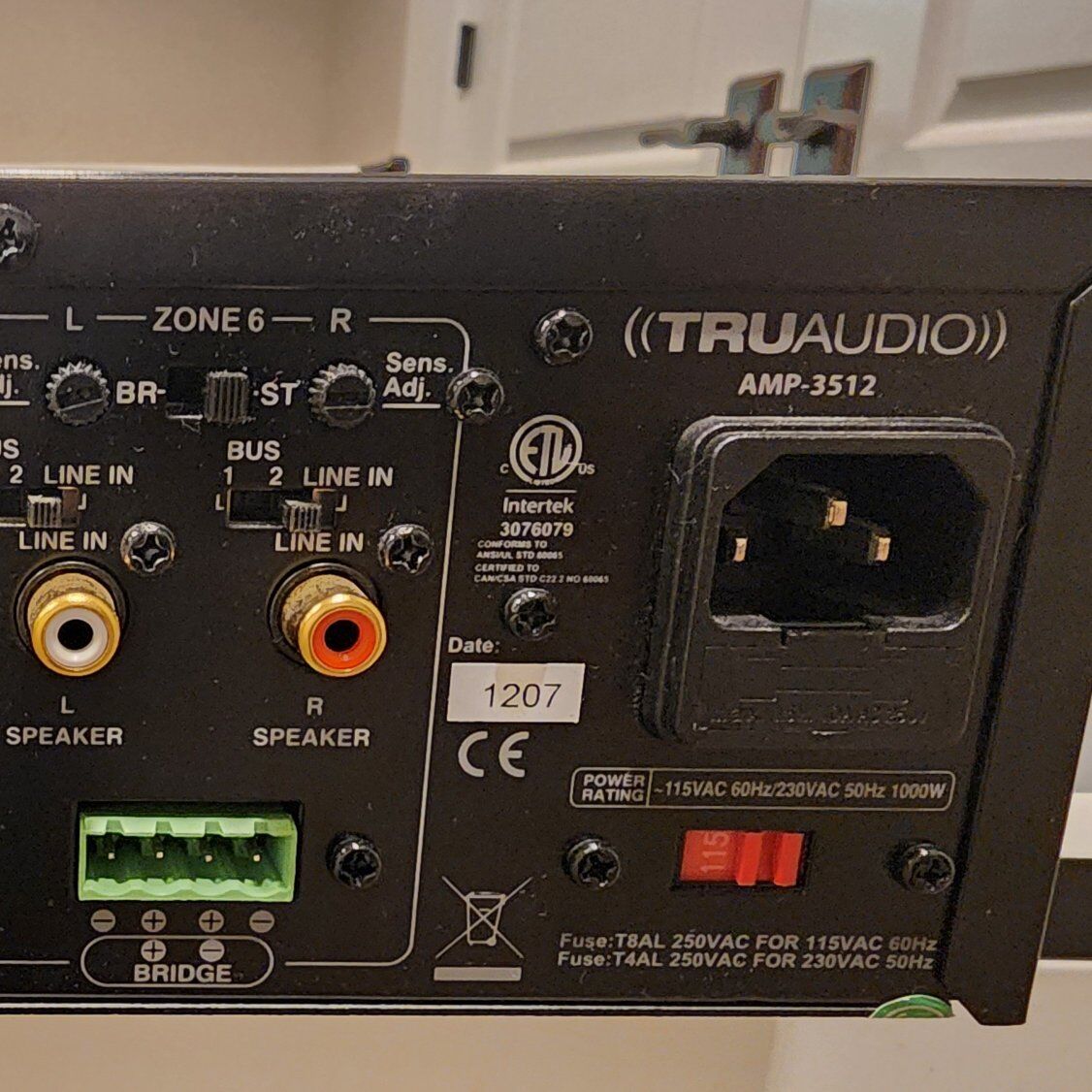 TRUAUDIO AMP-3512 6 Zone NONWORKING