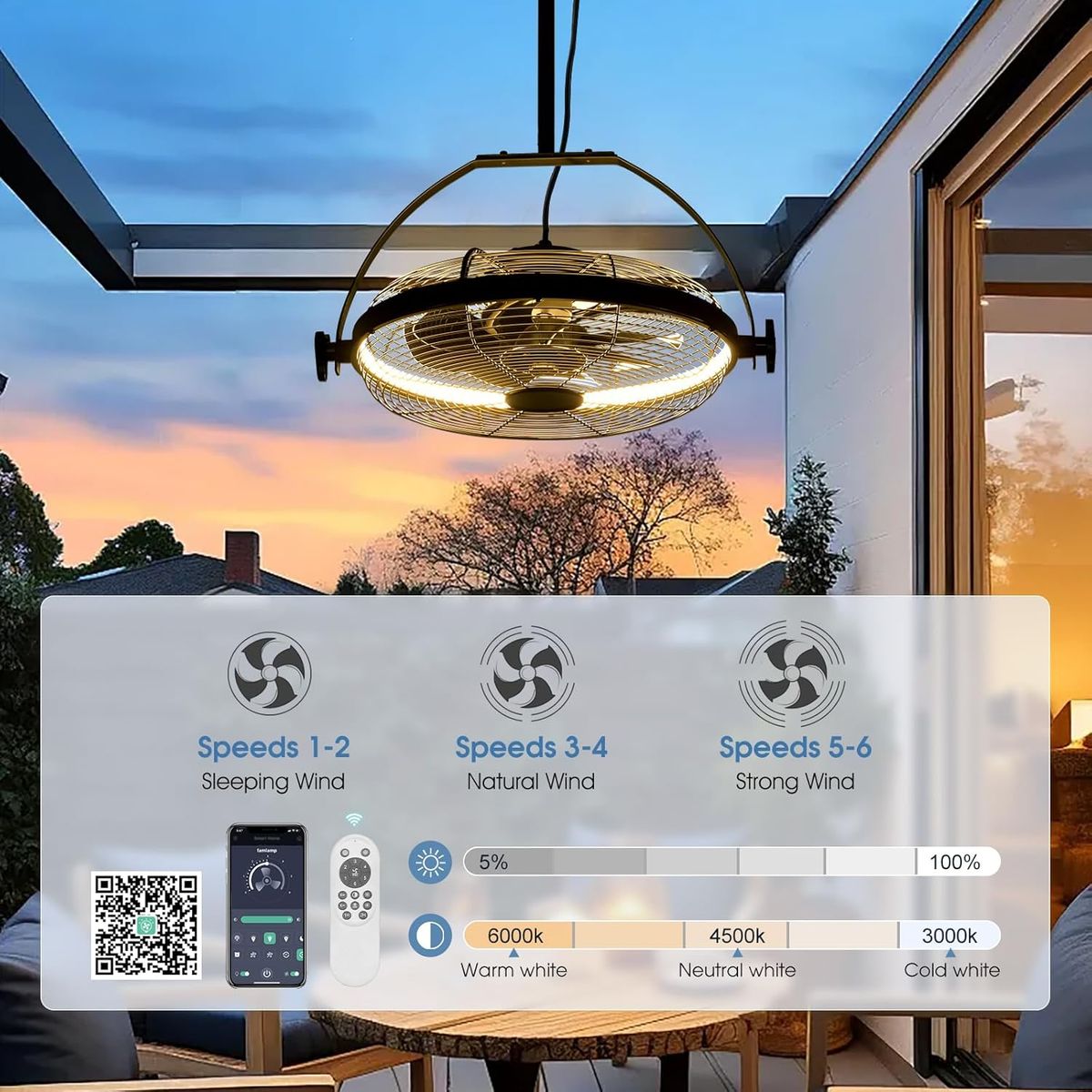 Ahawill Outdoor Gazebo Fan