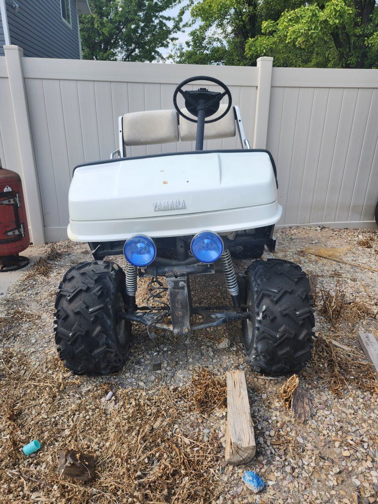 Custom Lifted Golf Cart - Off-Road Ready, White Exterior, Used