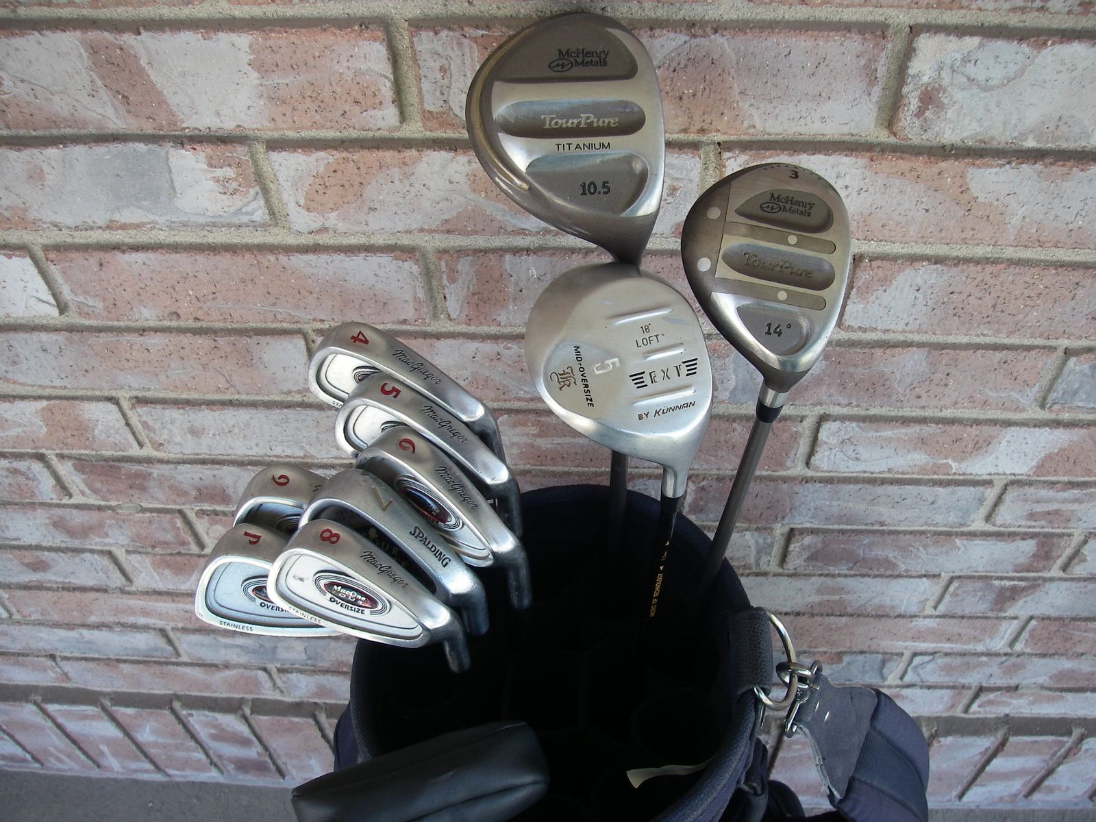 12-PC Mens MacGregor MAC ONE TOUR O/S Stainless Golf Clubs Set, All Graphite Shafts, Med-Firm, STD Length,  14-Way Bag, RH