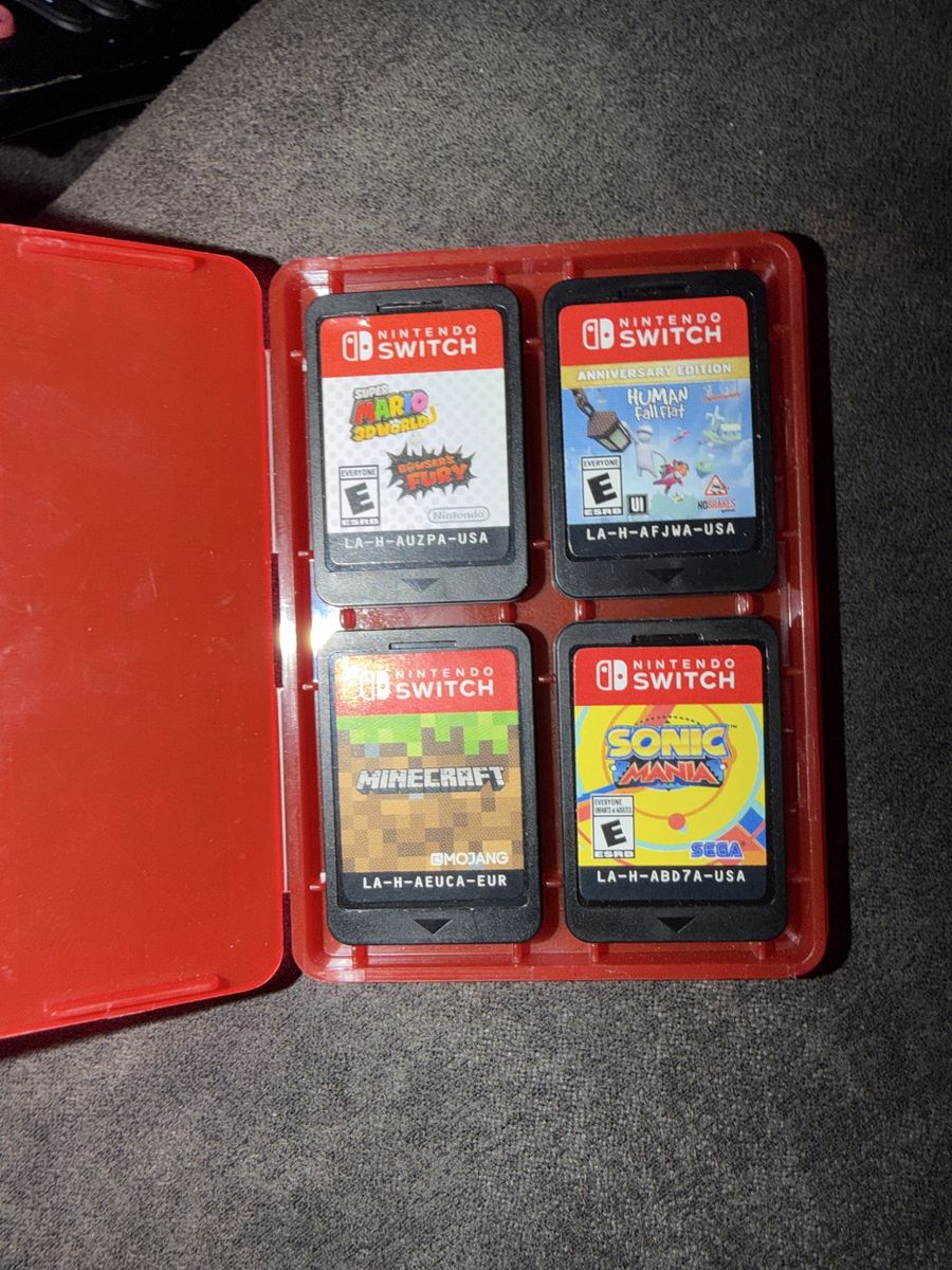 Nintendo Switch Games Lot: Super Mario 3D World, Human Fall Flat, Minecraft, Sonic Mania - Tested