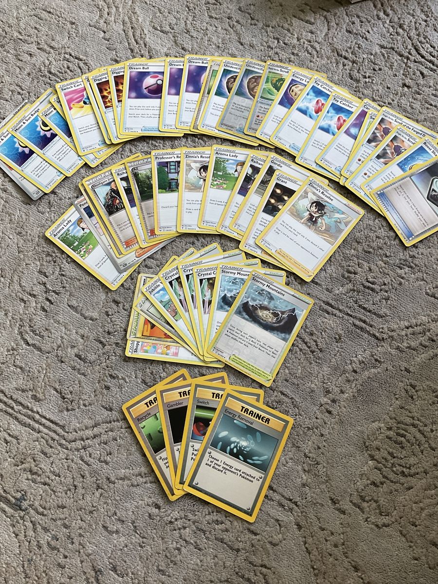 Pokémon TCG Trainer Cards Lot - Mixed Set Non-Holos, Energy Removal, Switch, Gambler, Recycle
