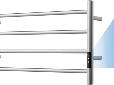 TOWEL WARMER FOR BATHROOM, HEATED TOWEL RACK WALL MOUNTED WITH LED INTELLIGENT TOUCH SCREEN TIMER, FAST HEATING, 4 BAR/26INCH!!