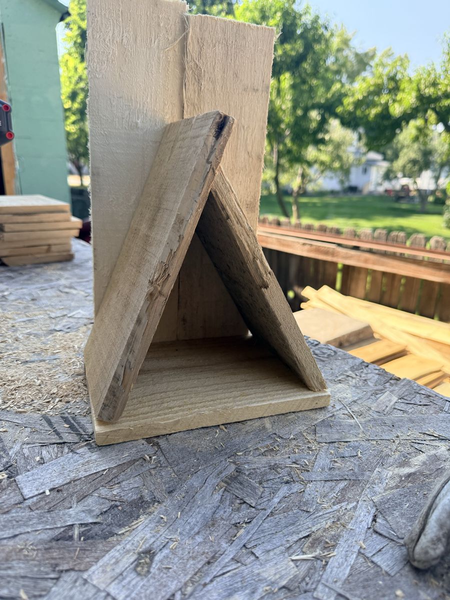 Hand crafted wooden birdhouse
