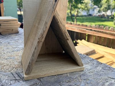 Hand crafted wooden birdhouse
