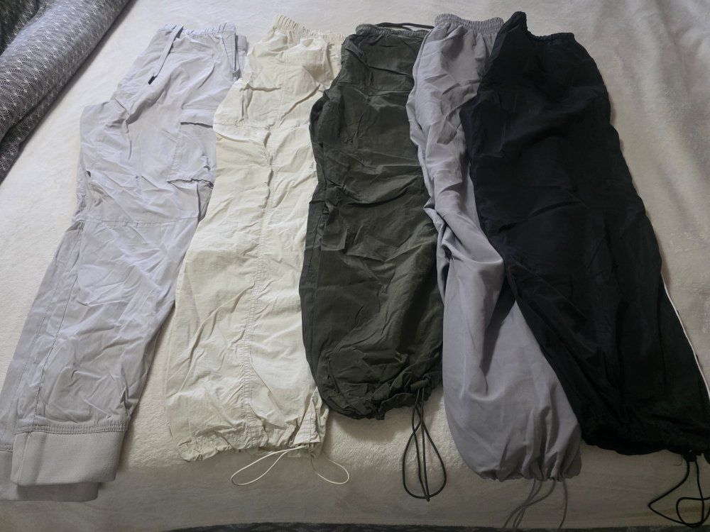 Lot of 5 Lightweight Casual & Parachute Cargo Pants