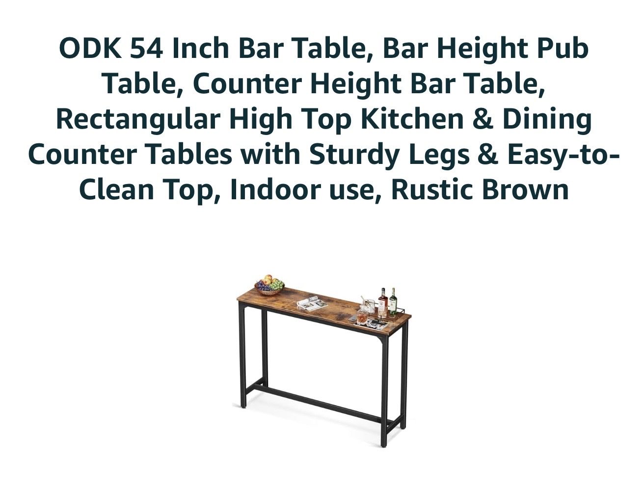 54” Bar Height Table