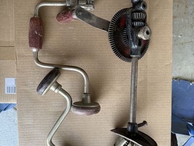 Vintage Stanley Hand Drill and Brace Bit Set - Manual Woodworking Tool Kit