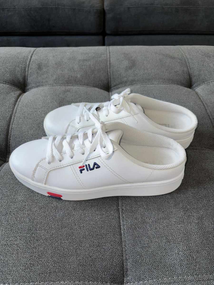 FILA Redmond Mule Women's 9 White Leather Slip On Backless Sneakers