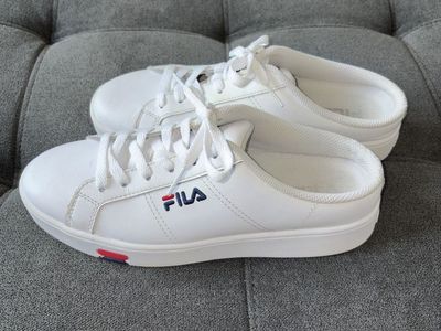 FILA Redmond Mule Women's 9 White Leather Slip On Backless Sneakers