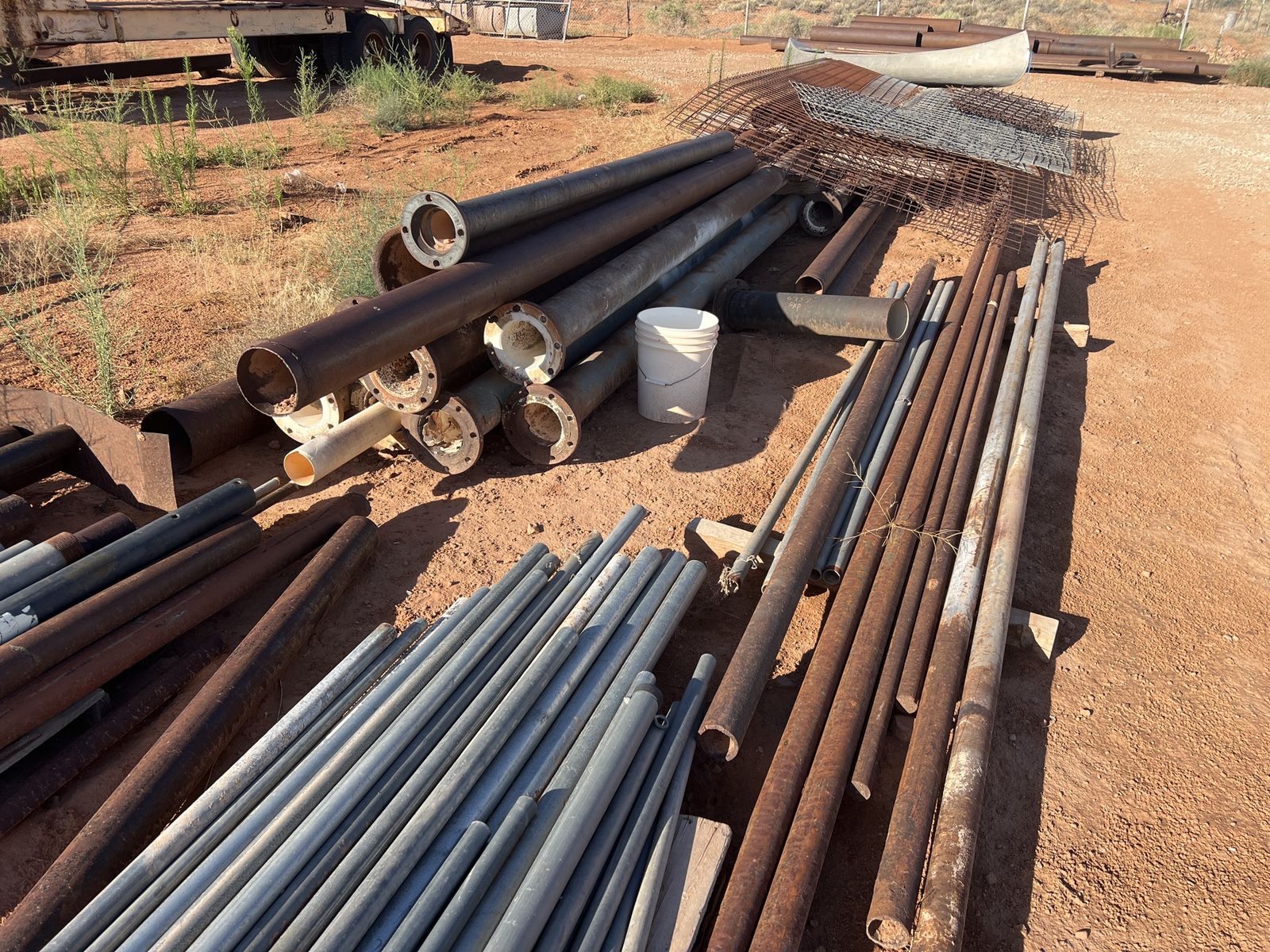 Assorted Metal Pipes & Fencing Materials - Used for various construction or farm projects