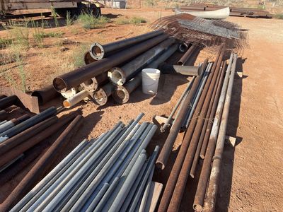 Assorted Metal Pipes & Fencing Materials - Used for various construction or farm projects