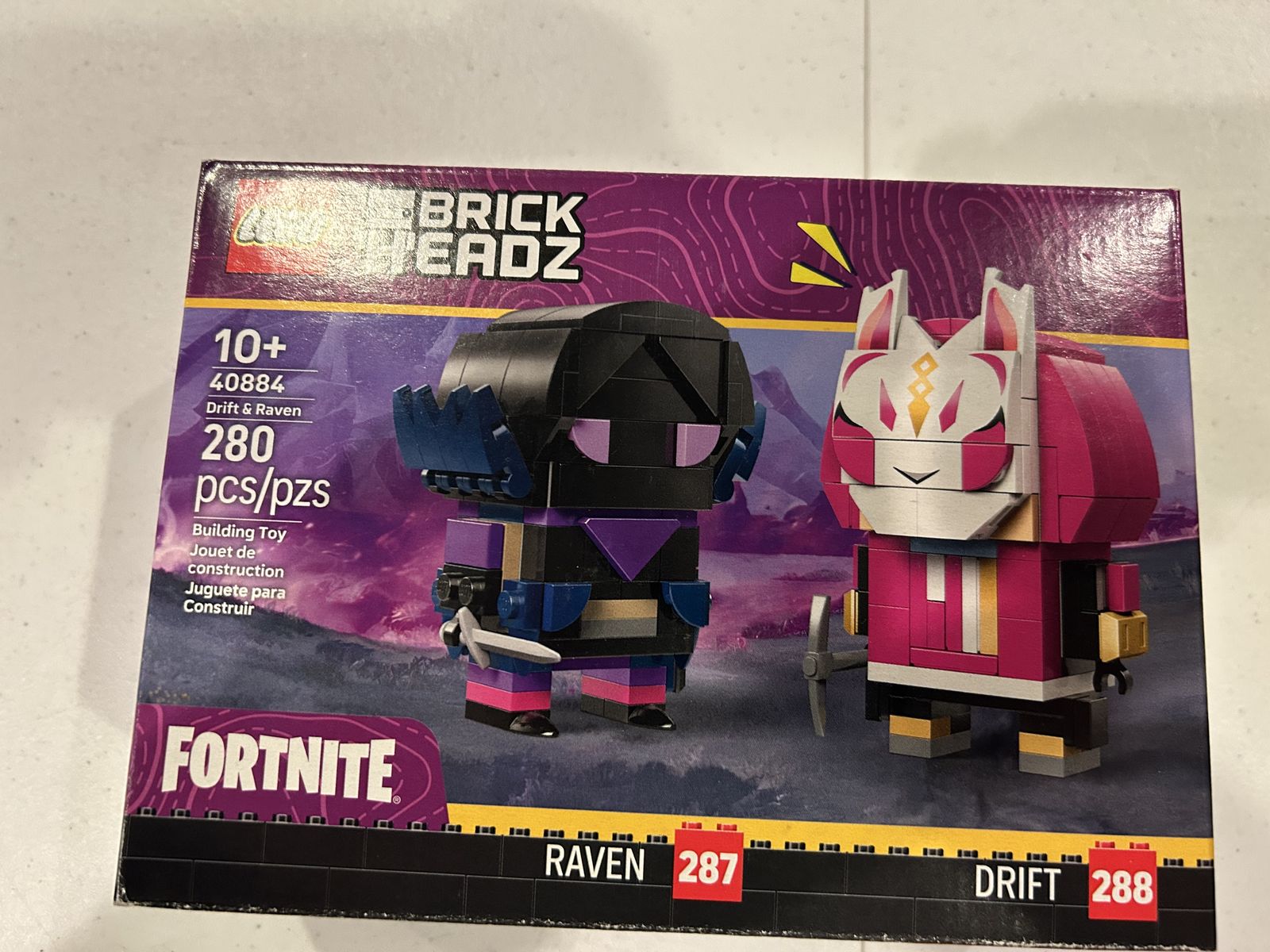 LEGO BrickHeadz Fortnite Drift & Raven 40884 Building Toy Set 280 Pieces