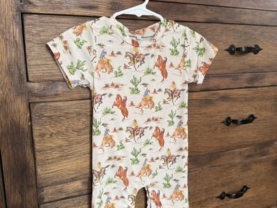 Baby Western Romper Rodeo Cowboy Cactus