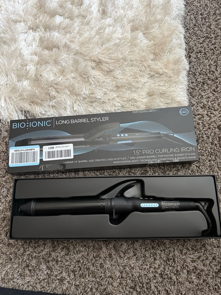 Bioionic 1.5” long barrel curling iron