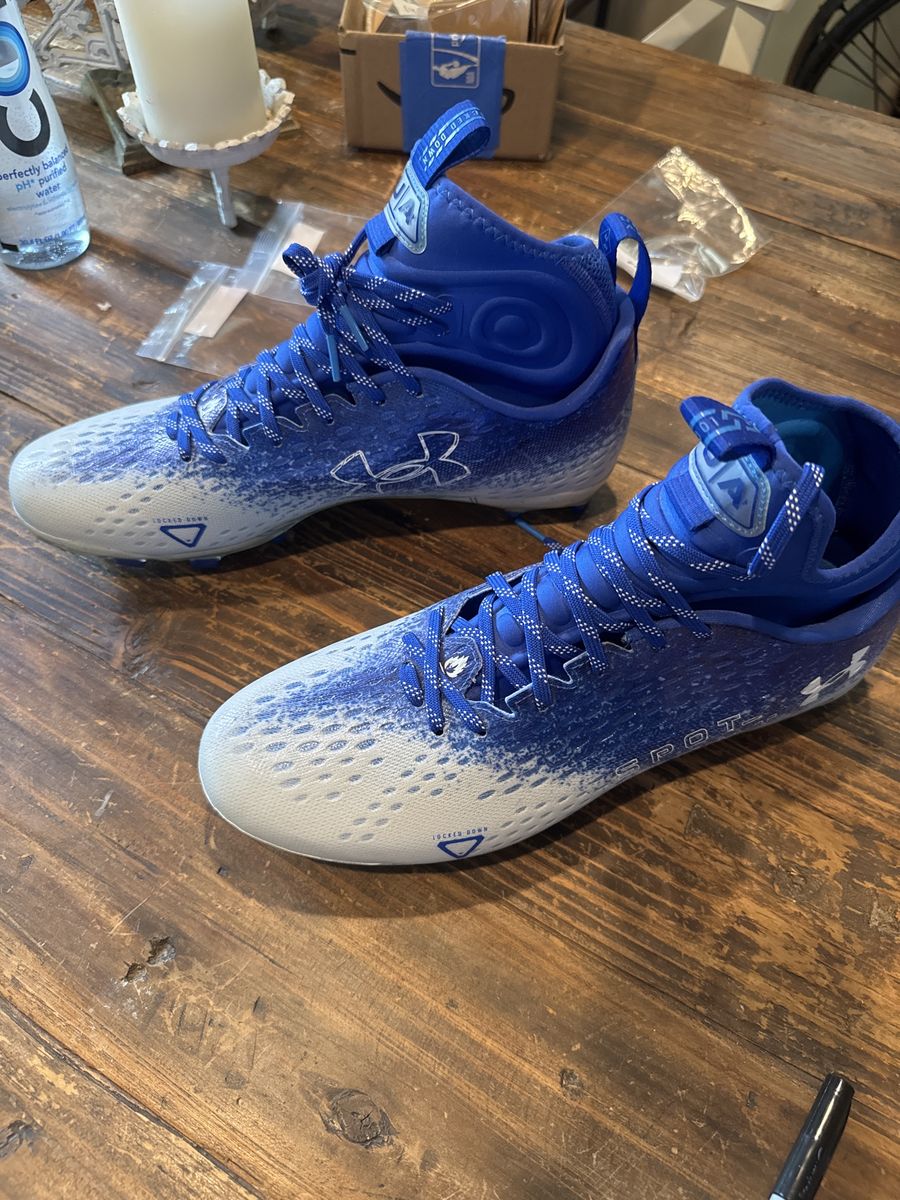 Under Armour Spotlight Football Cleats - Size 12 - New White to Blue Fade