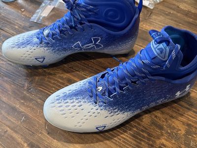 Under Armour Spotlight Football Cleats - Size 12 - New White to Blue Fade