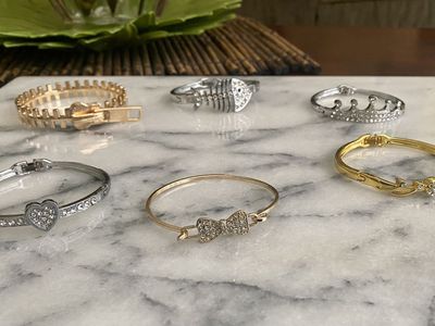 NEW - Fancy Gold Or Silver Bracelets - Some With Rhinestones - $8-$10 ea. C PIX
