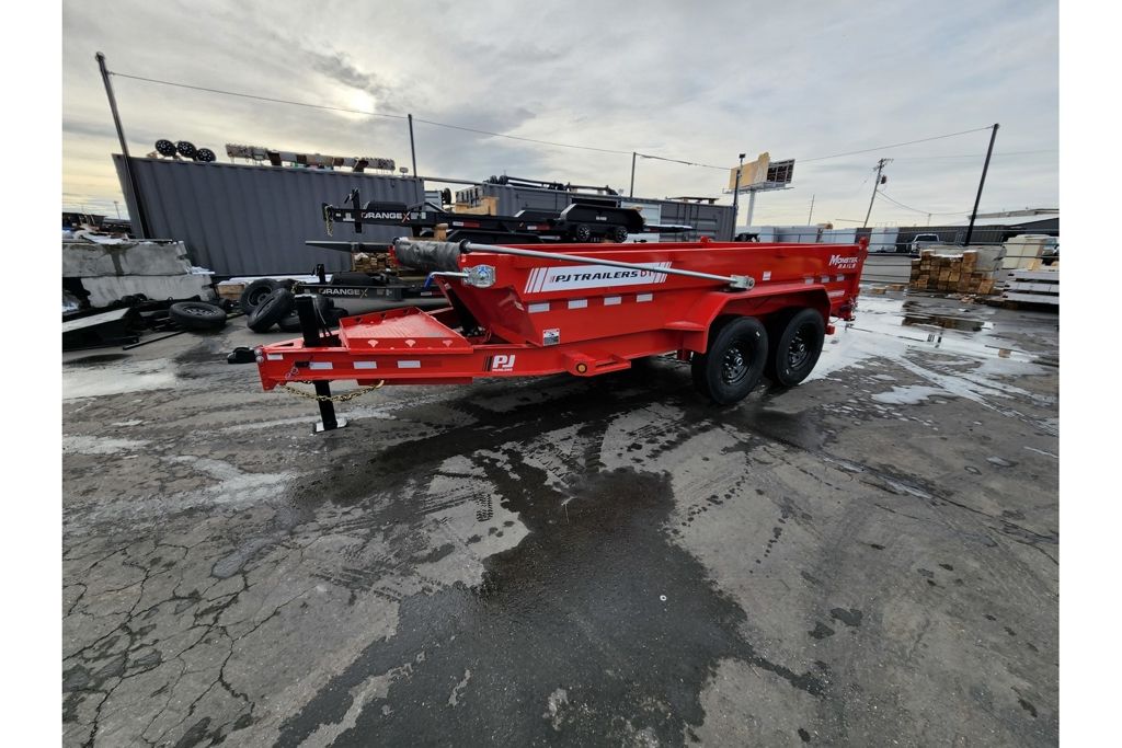 2027 PJ Trailers Red 7X14 DT1 Telescopic Dump 15K