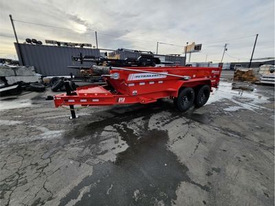 2027 PJ Trailers Red 7X14 DT1 Telescopic Dump 15K