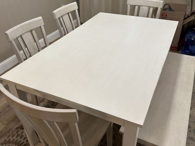 Dining table chairs and bench seats 6