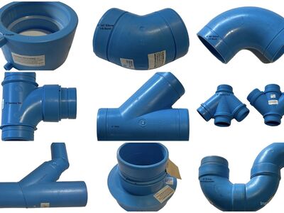 90%+ OFF! - NEW Orion Blueline Chemical Drainage Pipe Fittings - Fire-Resistant Polypropylene - BULK OFFERS WANTED!