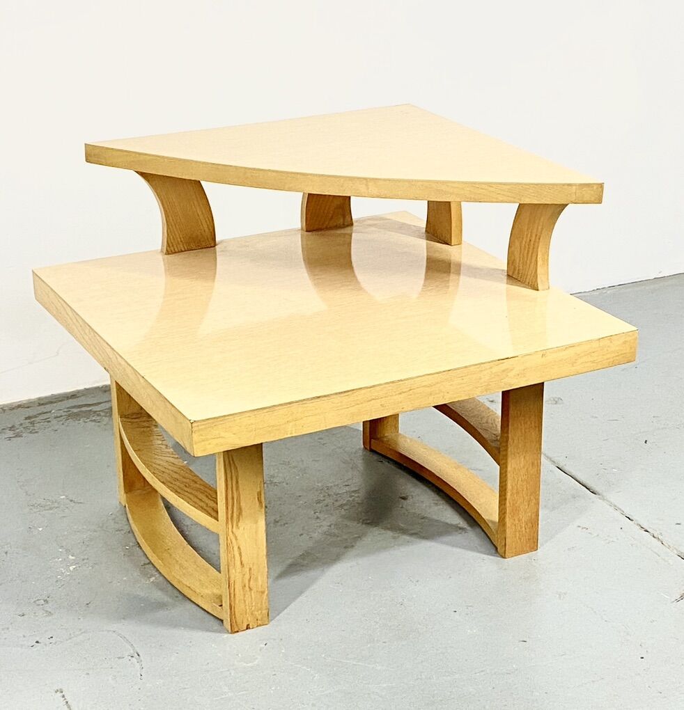 Vintage MCM, 2-Tiered Blonde End /Corner Table