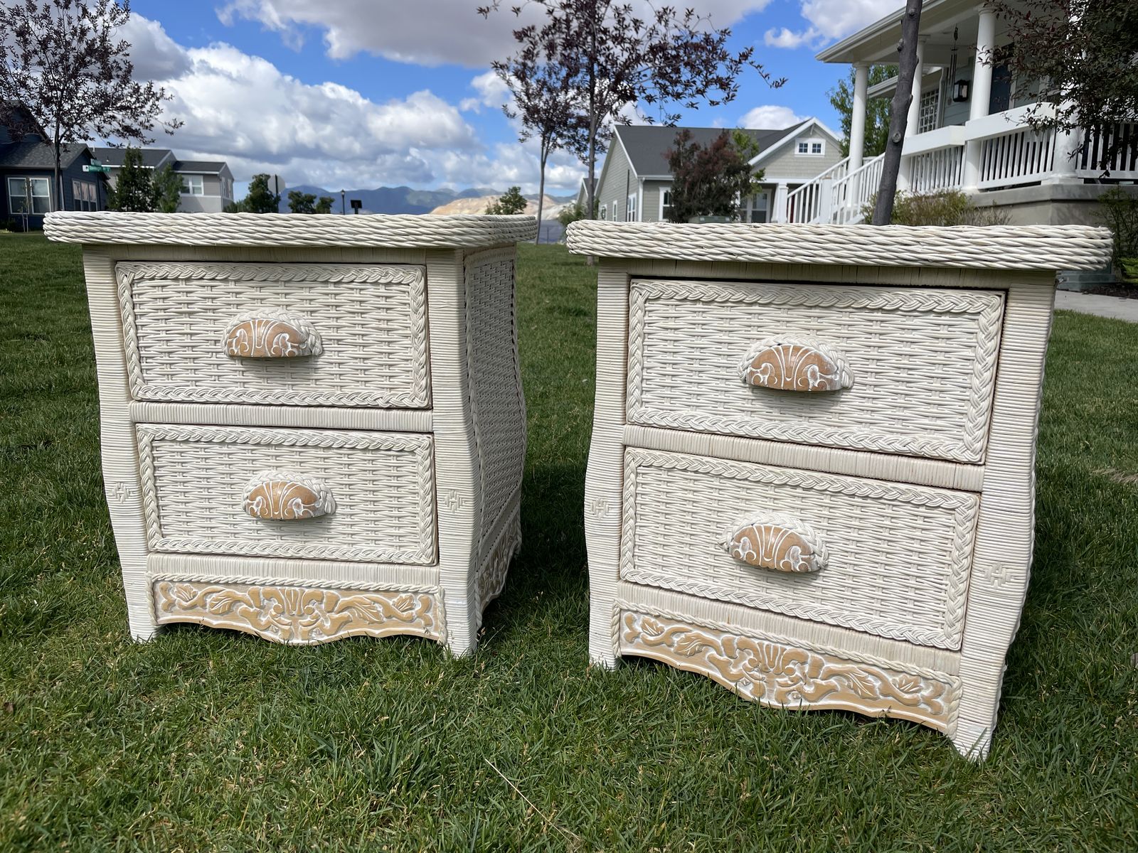 Pier 1 Jamaica Wicker Nightstands, Night Stands, Side Tables