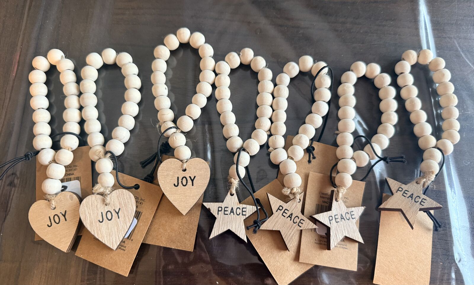 New Christmas Wooden Beads Napkin Holders