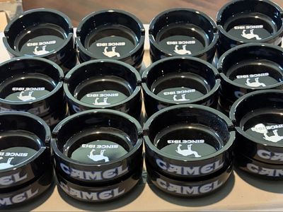 Brand new vintage 1990’s camel black ceramic ashtrays