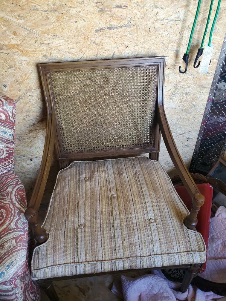 vintage chateau cane back chair, French style