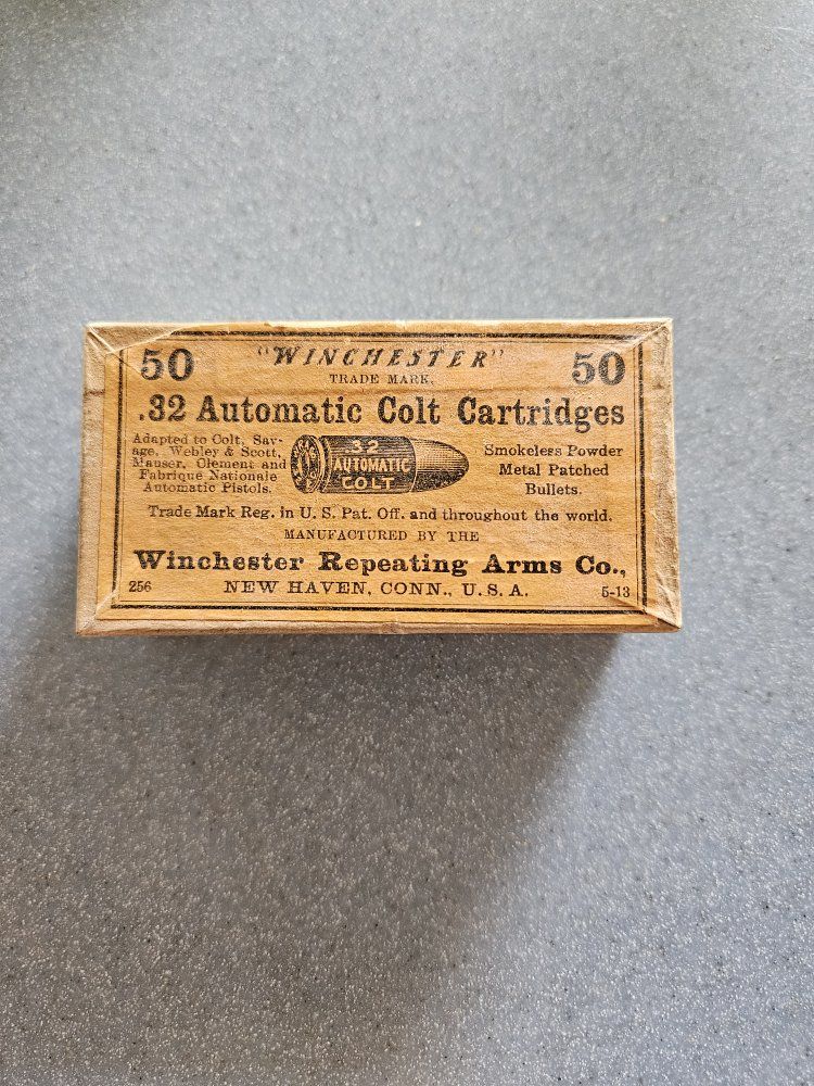  Winchester Repeating Arms Co. .32 Automatic Colt Cartridges. Box is sealed 