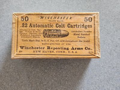 Winchester Repeating Arms Co. .32 Automatic Colt Cartridges. Box is sealed
