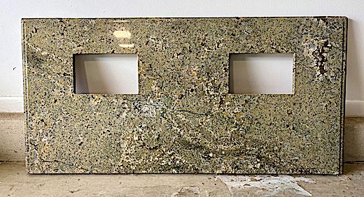 Green marble with cutouts