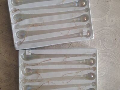 12 Vintage 10" Blown Glass Tear Drop Icicle
