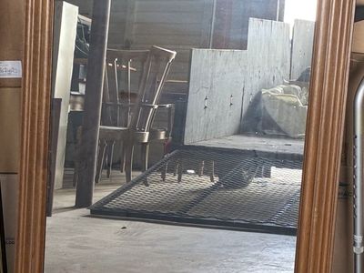 Large Wooden Framed Wall Mirror Brown Finish
