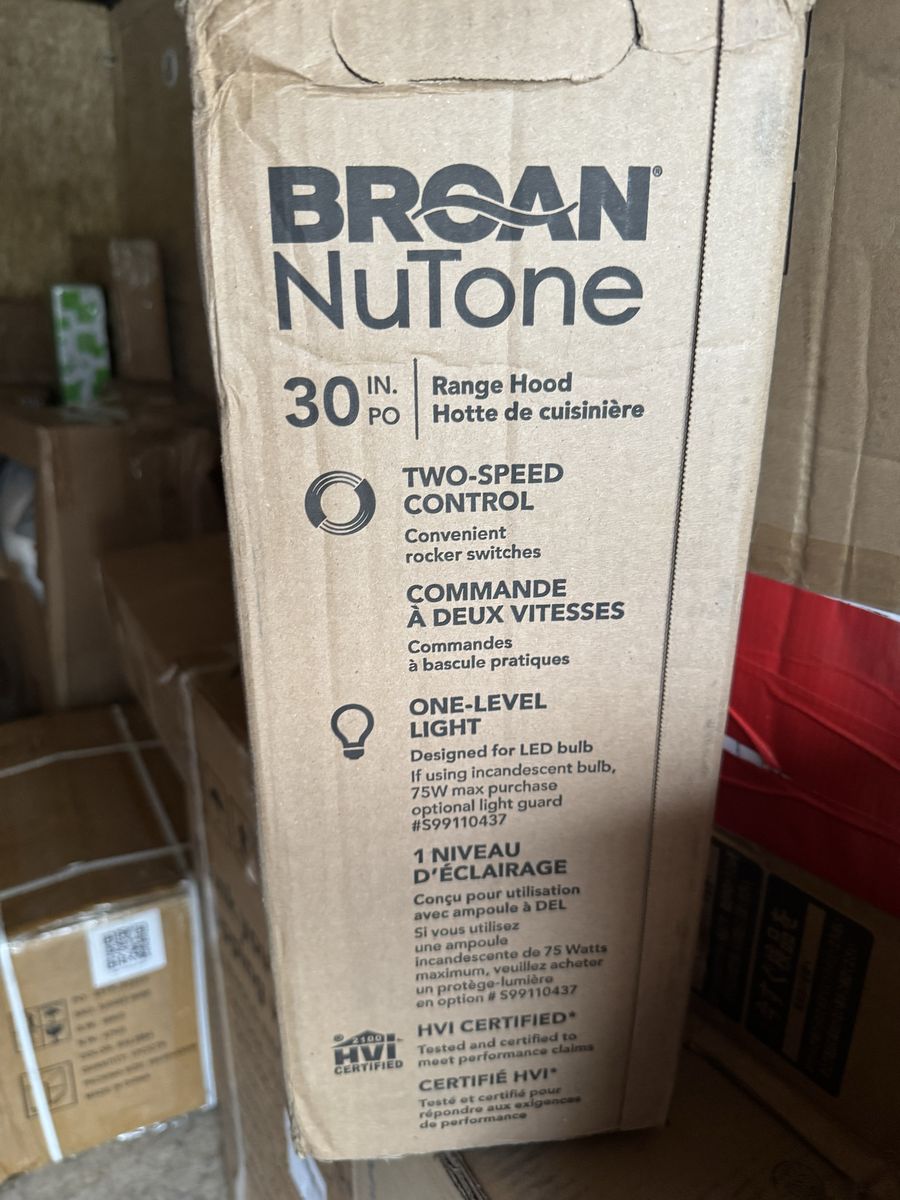 Broan NuTone 413001 30" White Ductless Under-Cabinet Range Hood w/ 2-Speed Control & Charcoal Filter