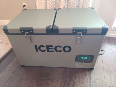 ICECO 63.4QT VL60D Dual Zone Metal Fridge Freezer with Cover