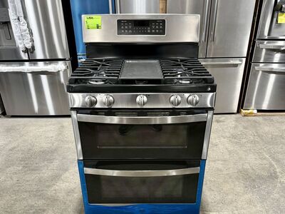 GE DOUBLE OVEN GAS RANGE STAINLESS STEEL