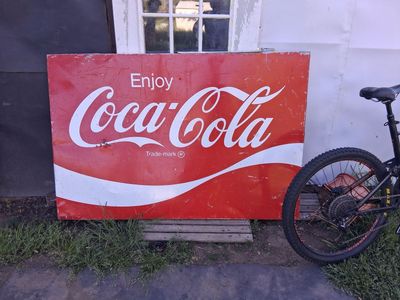 Coca cola big metal sign